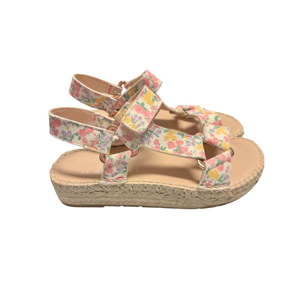 Loveshackfancy x Manebi Floral Leather Espadrille Sport Sandals Size 5 Summer